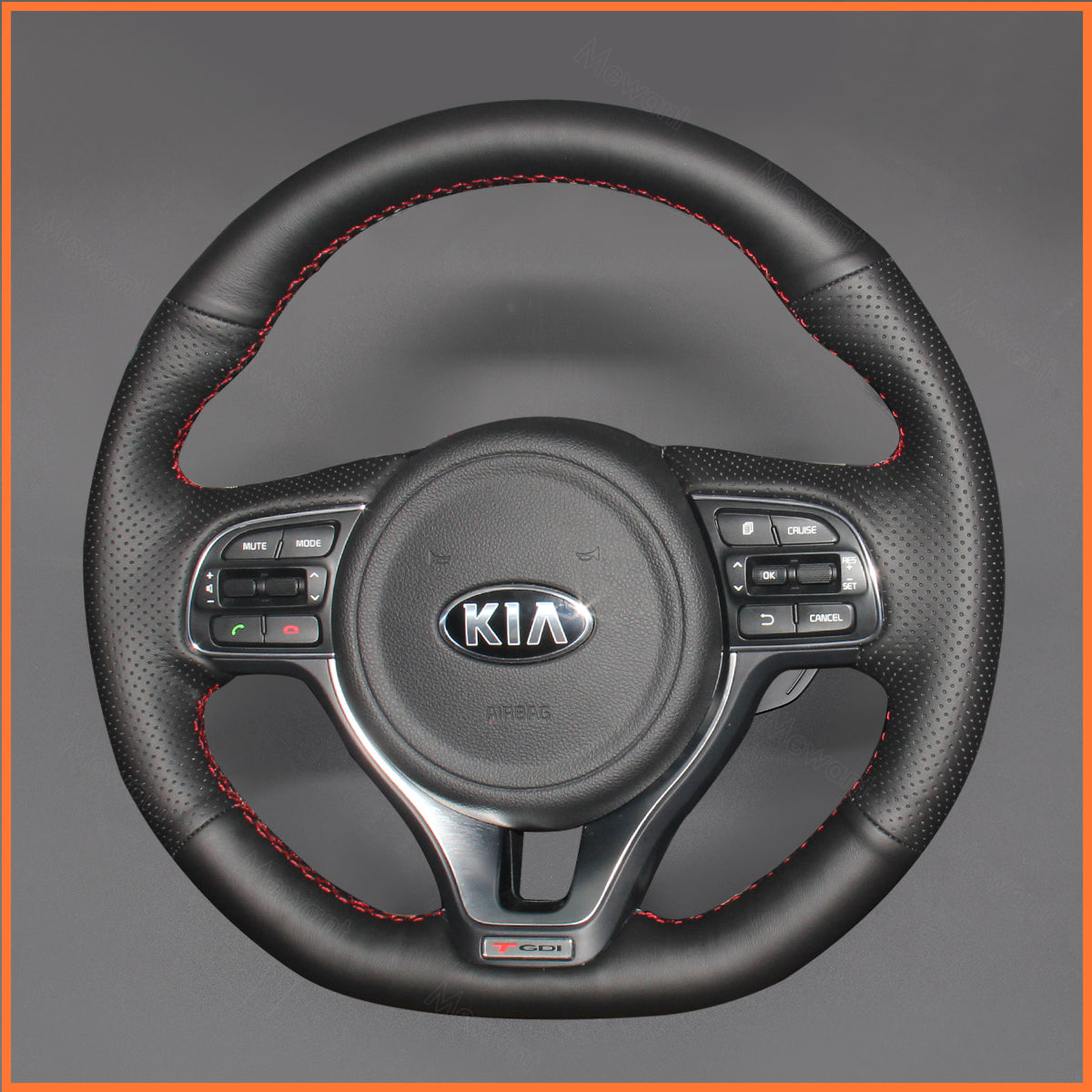 MEWANT steering wheel cover for Kia Sportage 4 (GT-Line) 2016-2018 / Optima 4 (GT-Line) 2016-2018