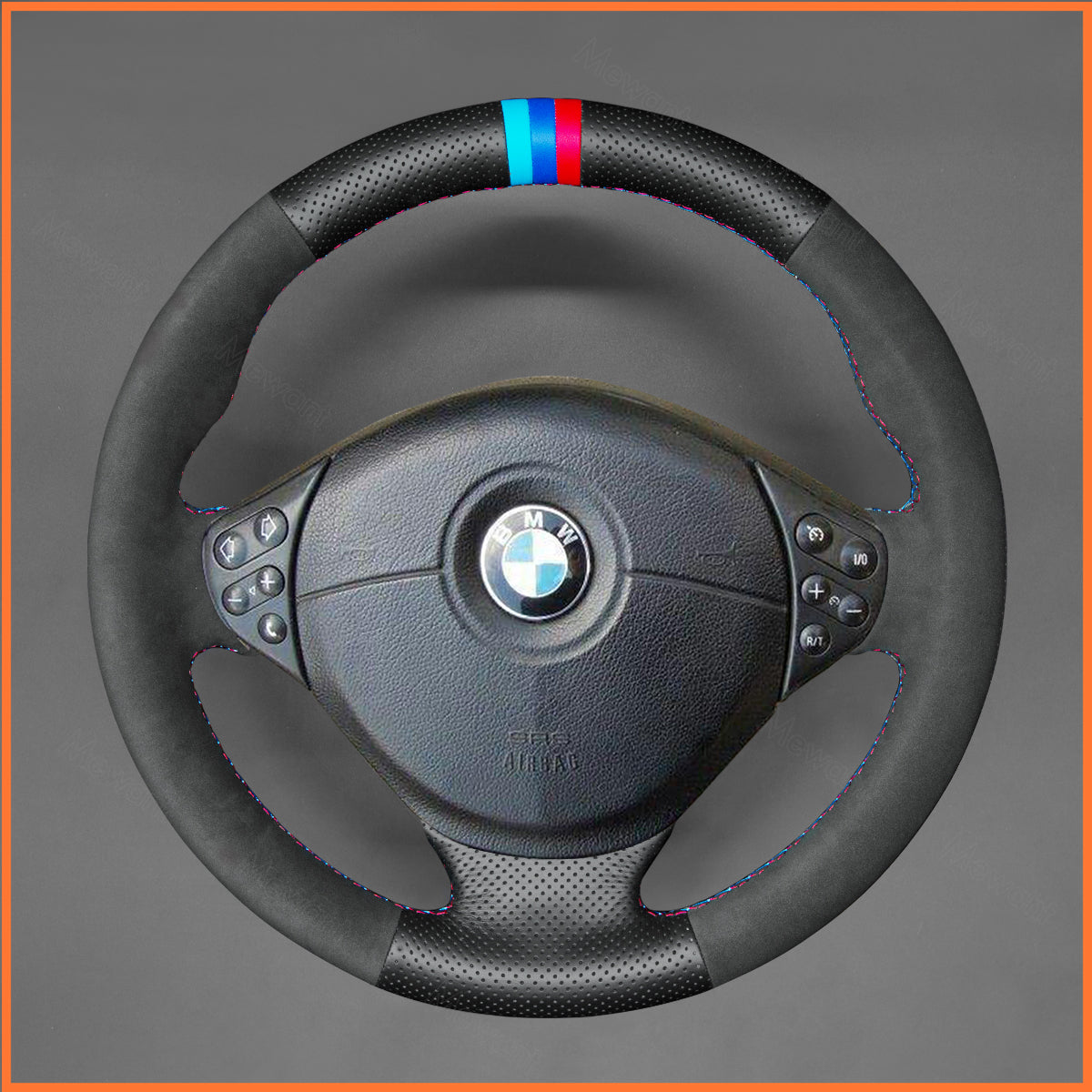 MEWANT steering wheel cover for BMW 3 Series E36/5 1996-2000 / 5 Series E39 7 Series E38 8 Series E31 / Z3 E36/7 1998-2002 / M3 E36 M5 E39 1998-2000
