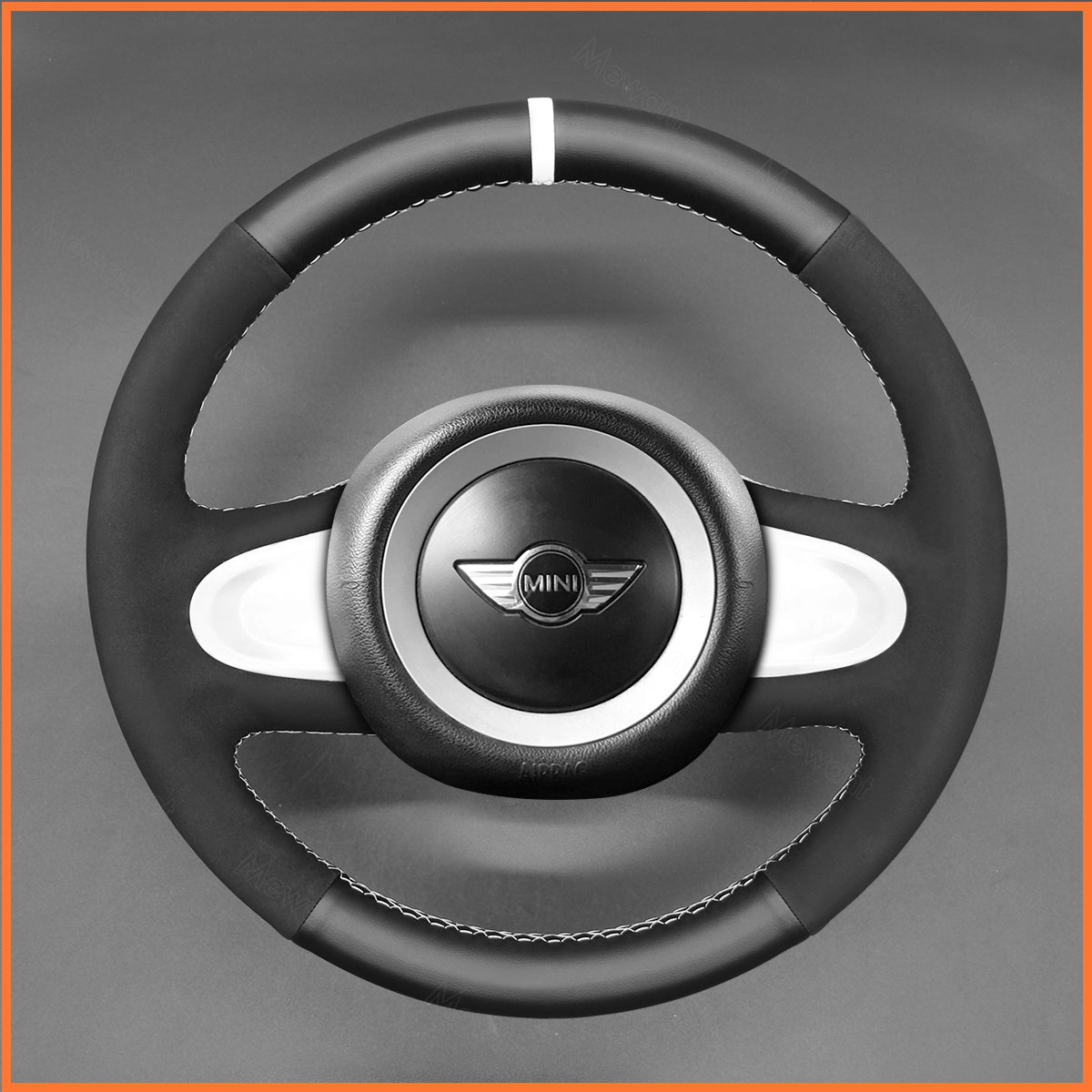 MEWANT Steering Wheel Cover for Mini (Hatchback/Mini R56/R57) Clubman Clubvan Convertible Countryman Coupe Paceman Roadster 2012-2017 (3-Spoke)