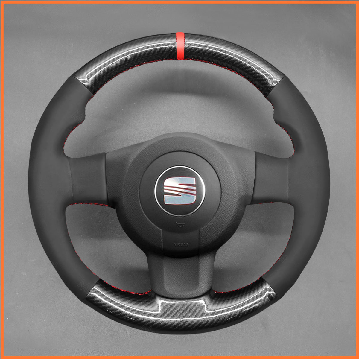 MEWANT Lenkradbezug für Seat Leon FR Cupra (MK2 1P) 2005-2009 / Ibiza FR (6L) 2005-2009