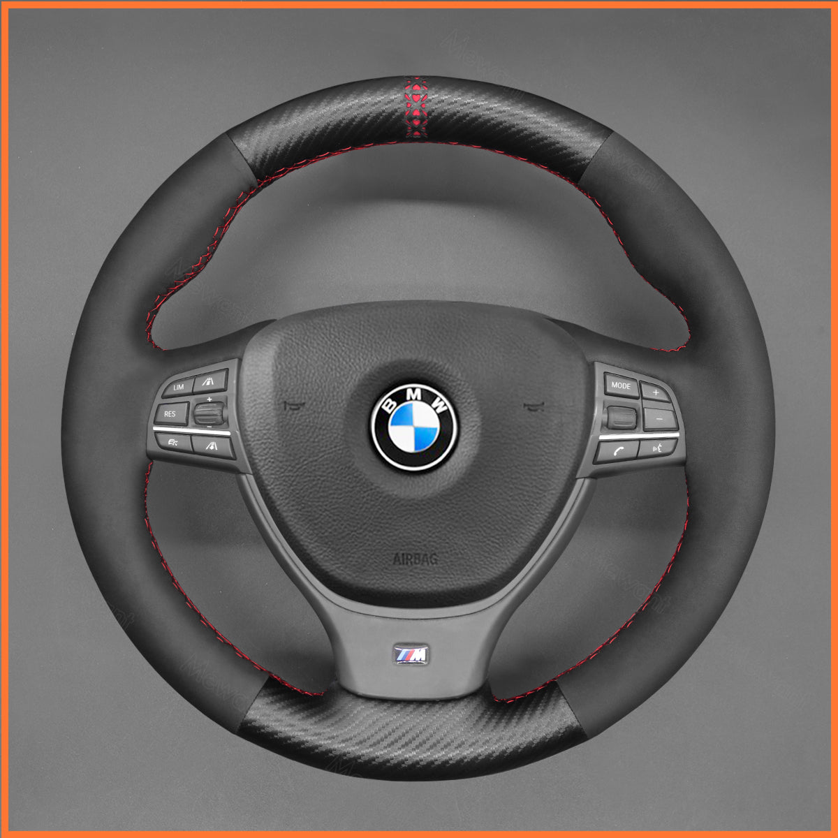 MEWANT steering wheel cover for BMW 5 Series M Sport F10 F11 F07 F12 F13 F06 F01 F10