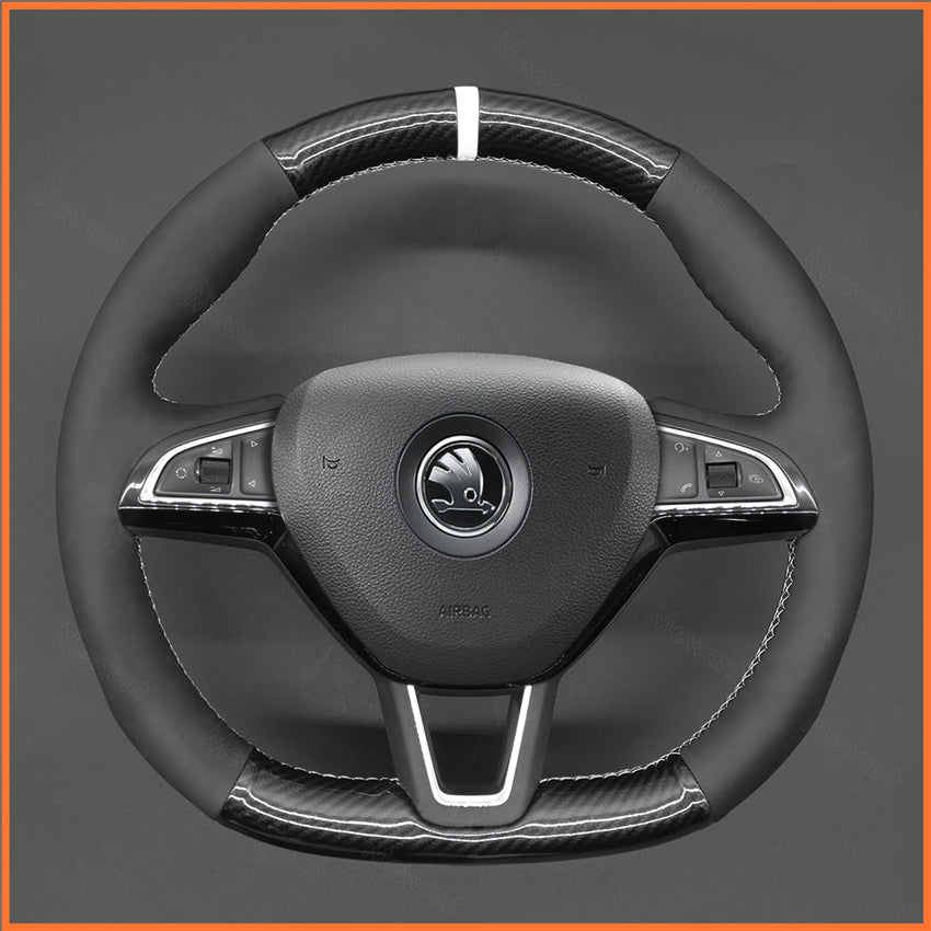 MEWANT steering wheel cover for Skoda Octavia Fabia Kodiaq Citigo Superb Scala 2016-2019