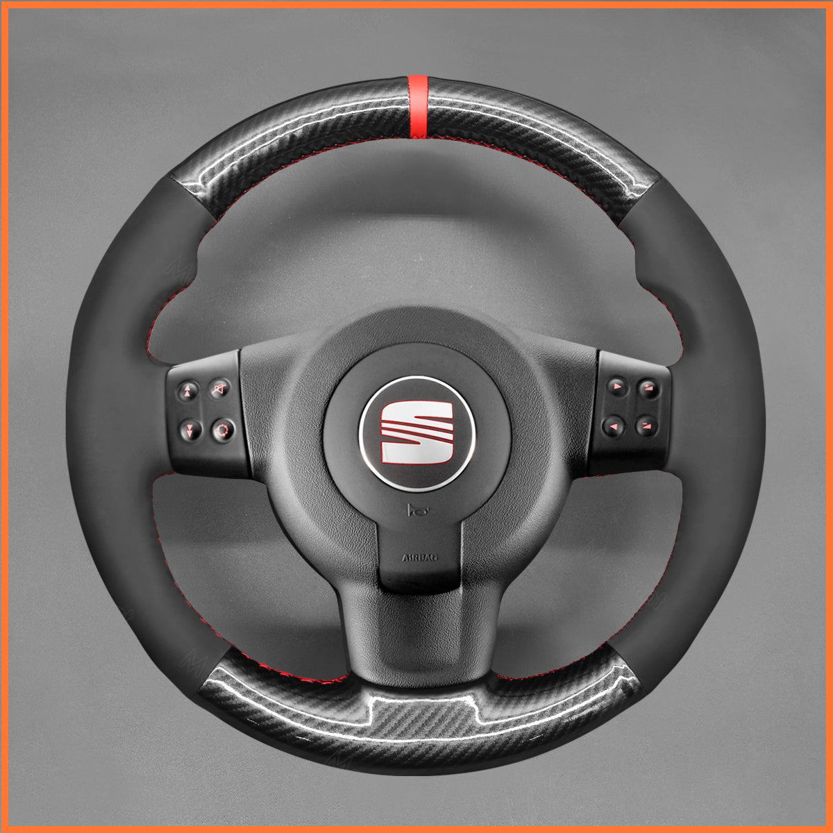 MEWANT Lenkradbezug für Seat Leon FR|Cupra (MK2 1P) 2005-2009 / Ibiza FR (6L) 2005-2009