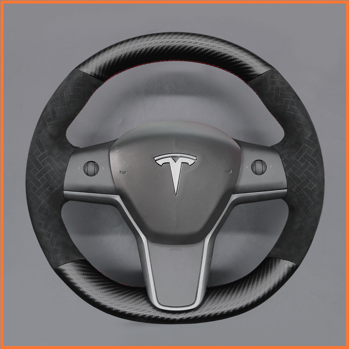 MEWANT Lenkradbezug für Tesla Model 3 2019-2023 / Model Y 2021-2023