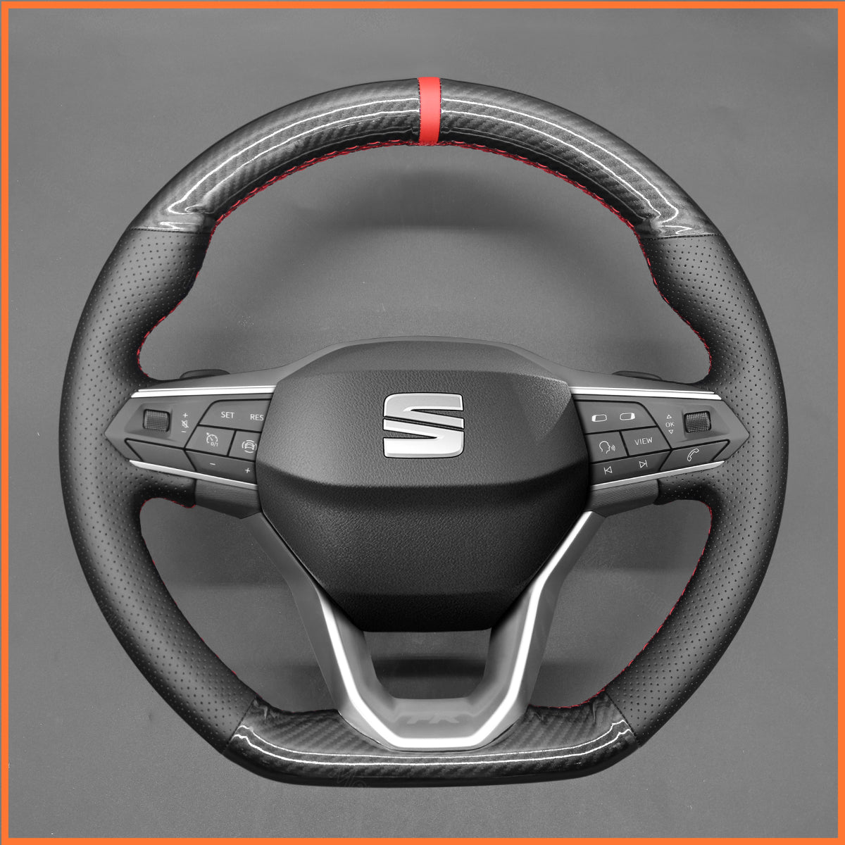 MEWANT Steering Wheel Cover for SEAT Leon IV 2020-2022 / Ibiza 6F 2021-2022 / Ateca 2020-2022 / Arona 2021-2022 / Tarraco 2020-2022