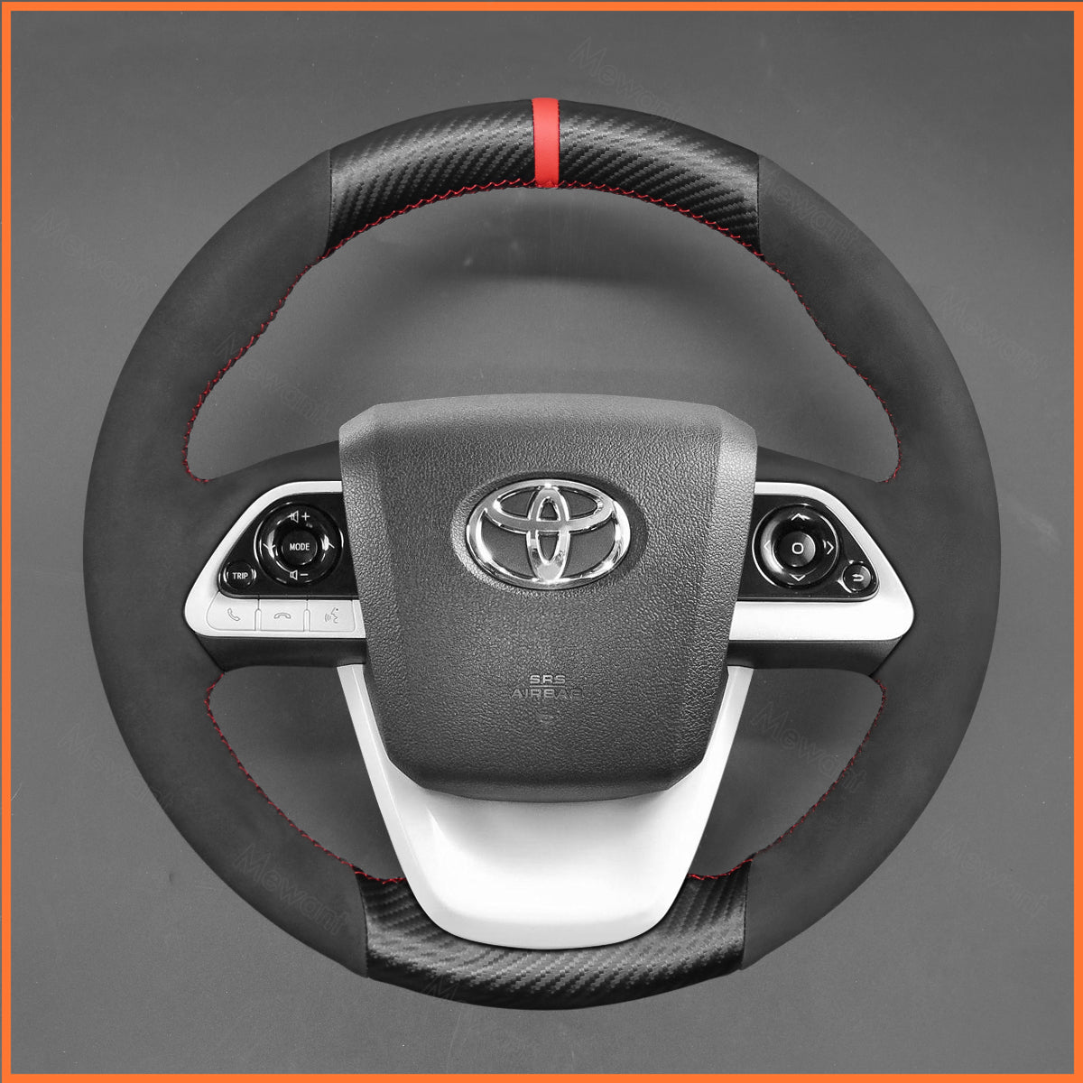 MEWANT Steering Wheel Cover for Toyota Prius IV(XW50) 2015-2023 / Mirai 2016-2019