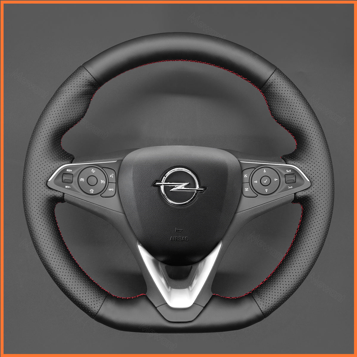 Lenkradbezug Leder Für Opel Astra K, Corsa F, Grandland X - Schwarz