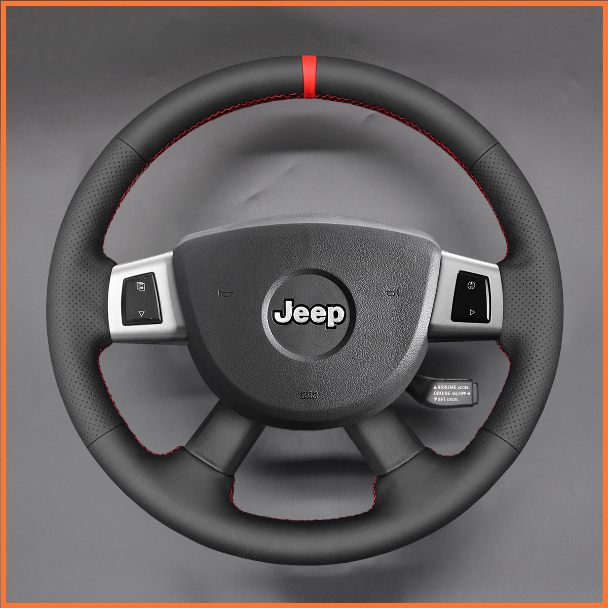 MEWANT steering wheel cover for Jeep Commander (XK) 2008 / Grand Cherokee III(WK) 2008-2010