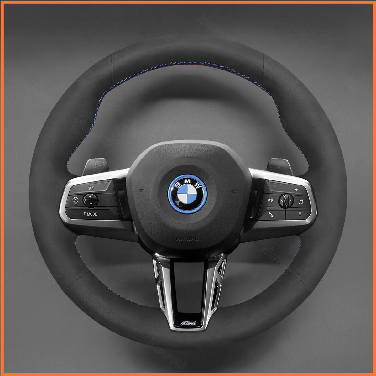 MEWANT Steering Wheel Cover for BMW (M Sport) 2 Series U06 (Active Tourer) 2022-2024 / X1 U11 X2 U10 2024