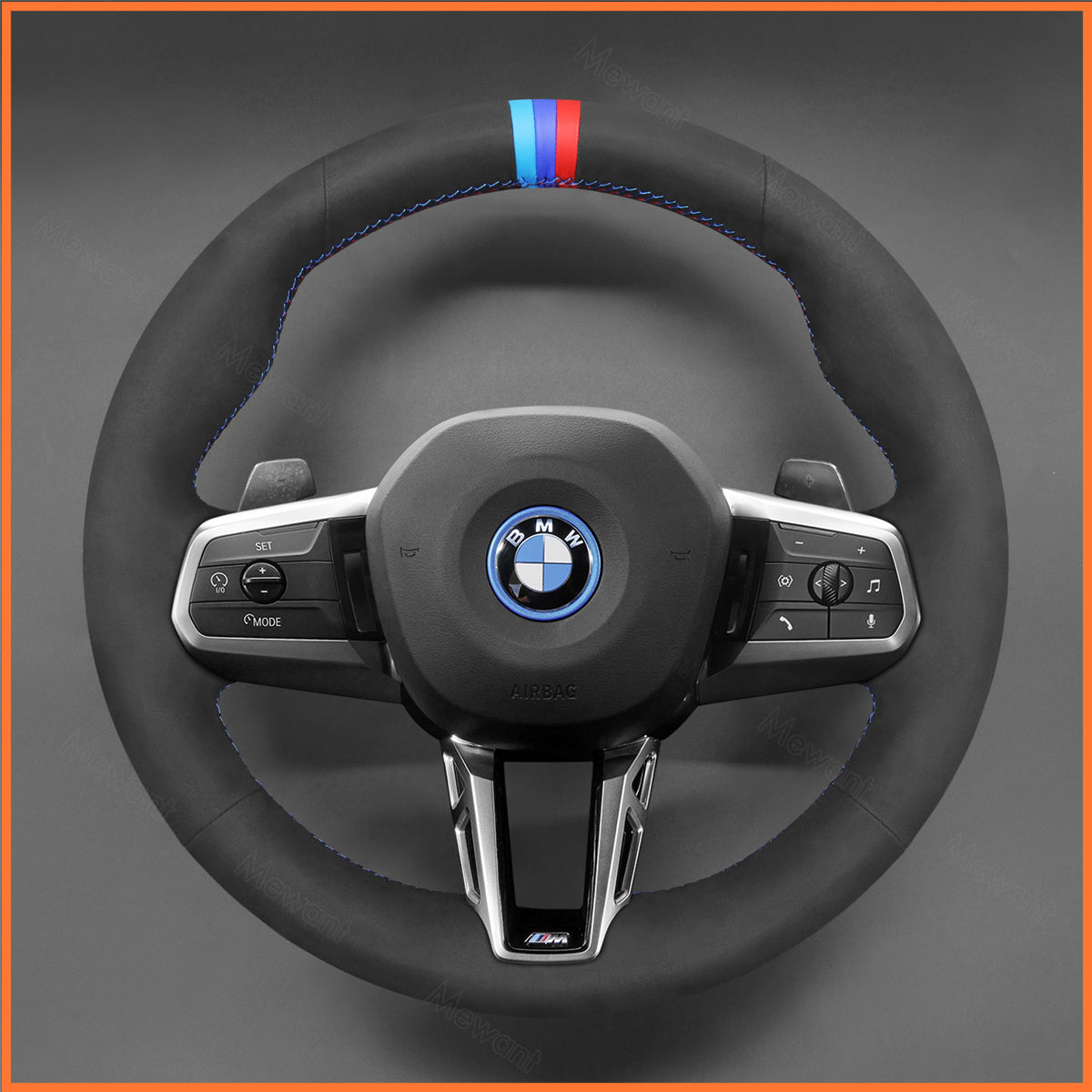 MEWANT Lenkradbezug für BMW (M Sport) 2 Series U06 (Active Tourer) 2022-2024 / X1 U11 X2 U10 2024