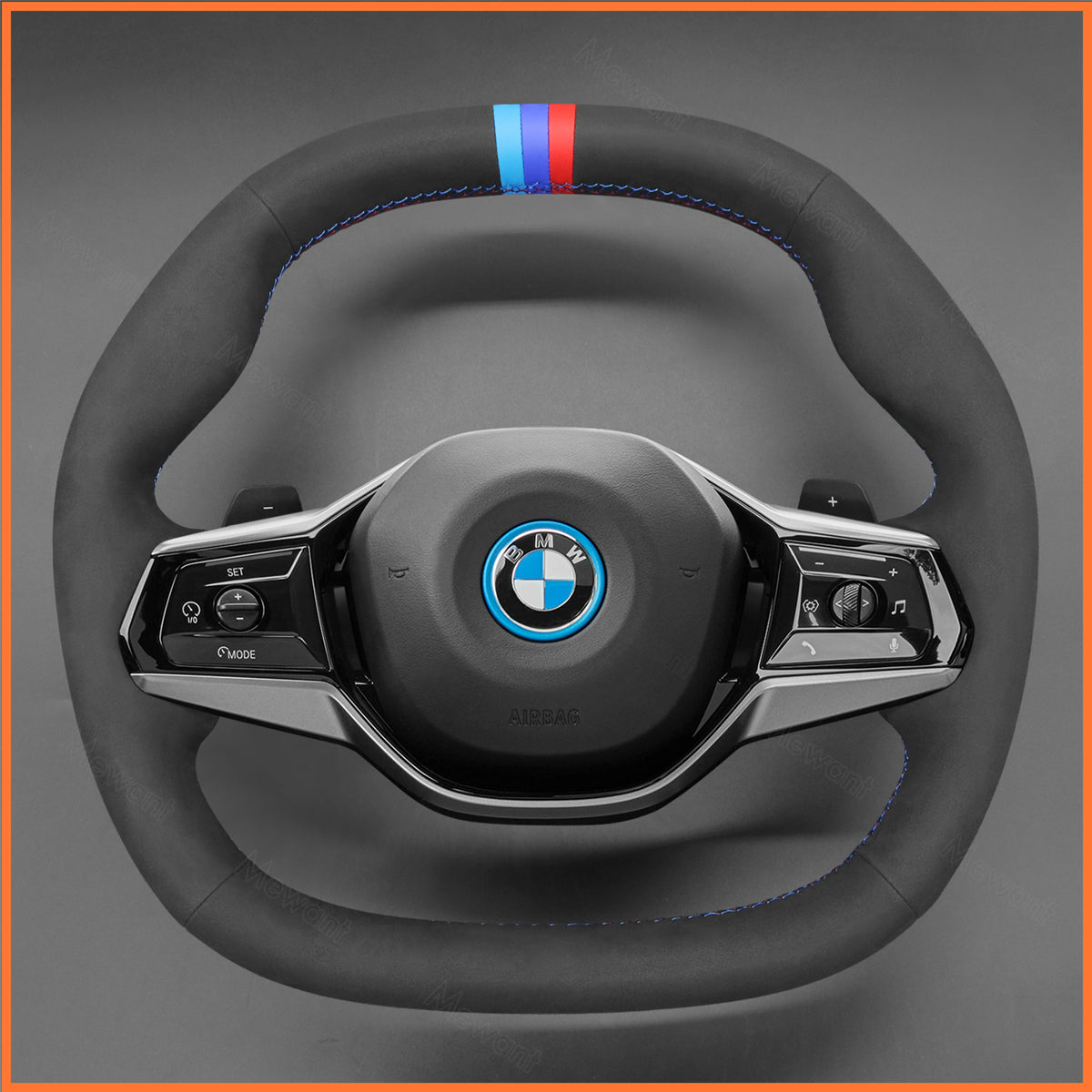 MEWANT Lenkradbezug für BMW 5 Series G60 (Sedan) 2023-2024 / G61 (Touring) 2023-2024 / i5 G60 (Sedan) 2023-2024 / G61 (Touring) 2023-2024