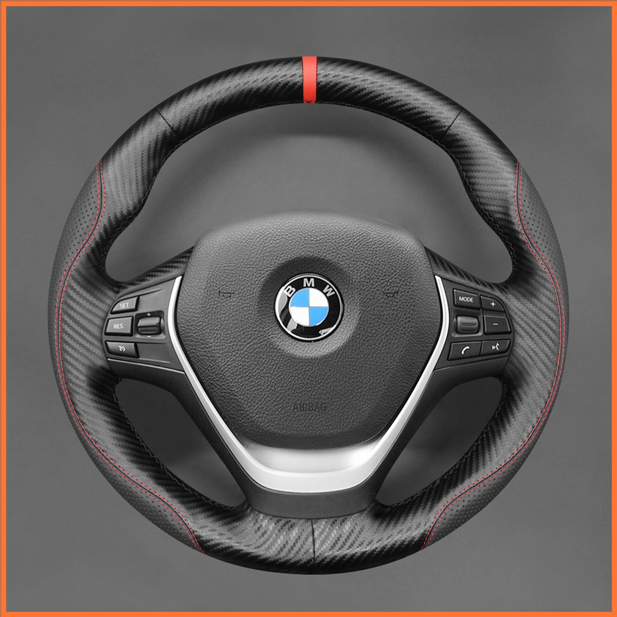 MEWANT Steering Wheel Cover for BMW F20 F21 F22 F23 F30 F31 F33 F34 F32 F36 2013-2020
