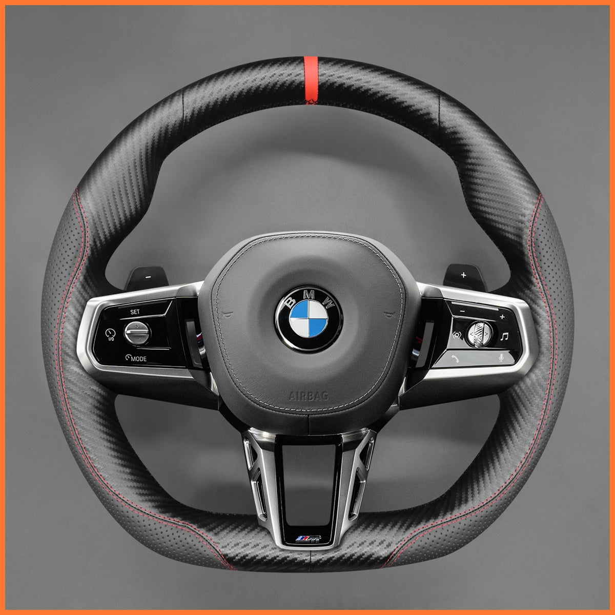 MEWANT Steering Wheel Cover for BMW G60 Sedan G61 Touring G70 i5 G60 G61 i7 G70 2023-2025