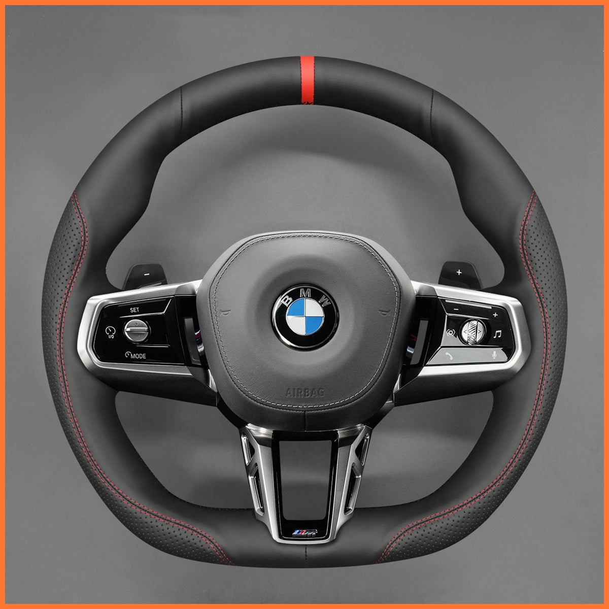 MEWANT Steering Wheel Cover for BMW G60 Sedan G61 Touring G70 i5 G60 G61 i7 G70 2023-2025