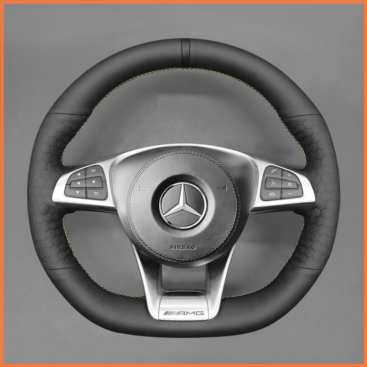 MEWANT Lenkradbezug für Benz AMG GT C190 R190 C 63 W205 CLA 45 C117 E 43 W213 SLC 43 SL 63