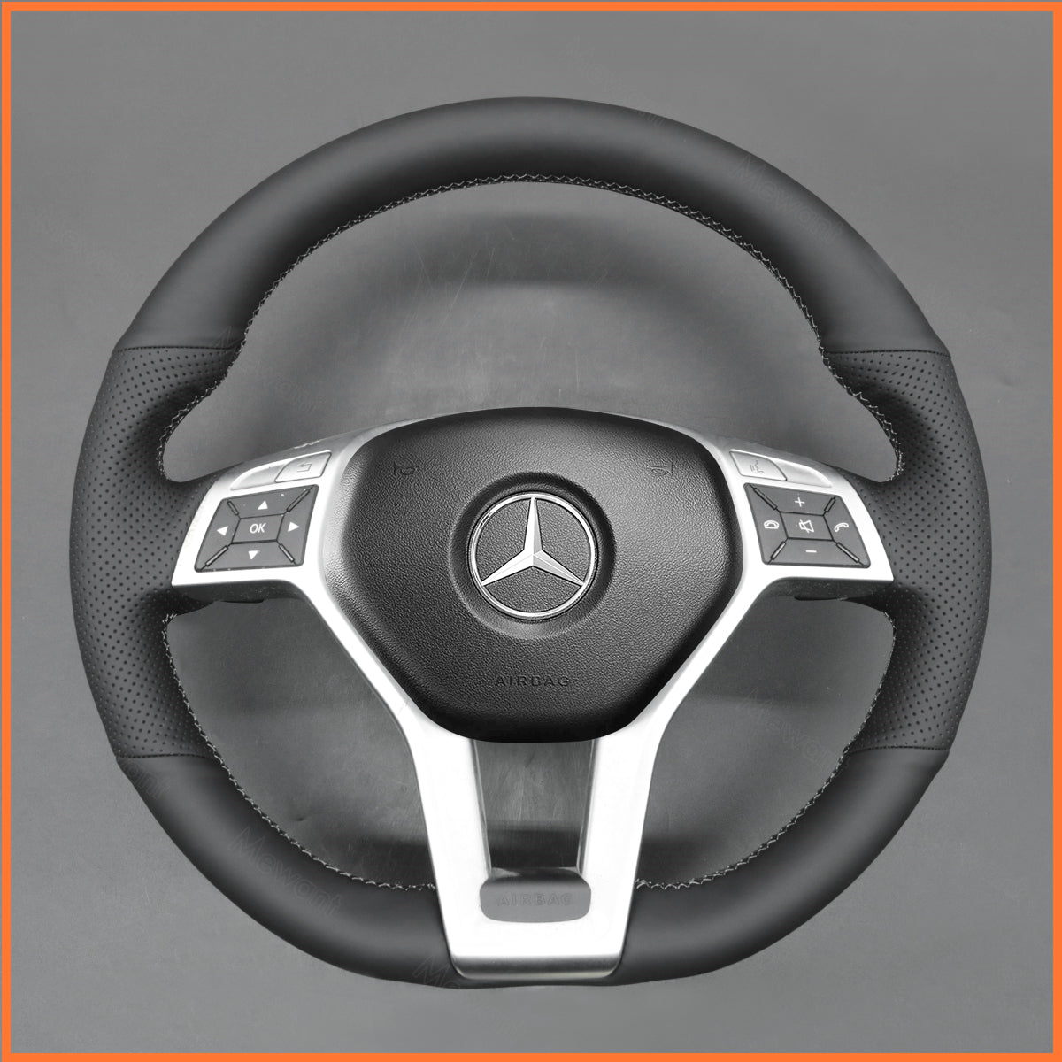 MEWANT Steering Wheel Cover for Benz C-Class W204 E-Class W212 CLS-Class C218 GLA 45 AMG X156 SL-Class R231 SLK-Class R17 2012-2016