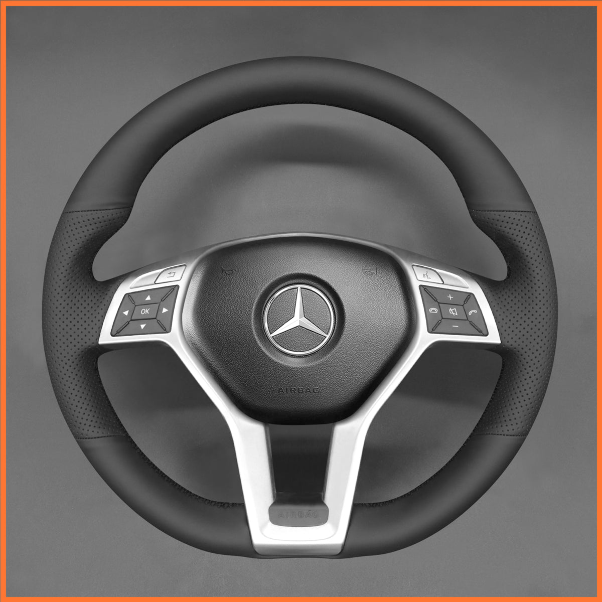 MEWANT Steering Wheel Cover for Benz C-Class W204 E-Class W212 CLS-Class C218 GLA 45 AMG X156 SL-Class R231 SLK-Class R17 2012-2016