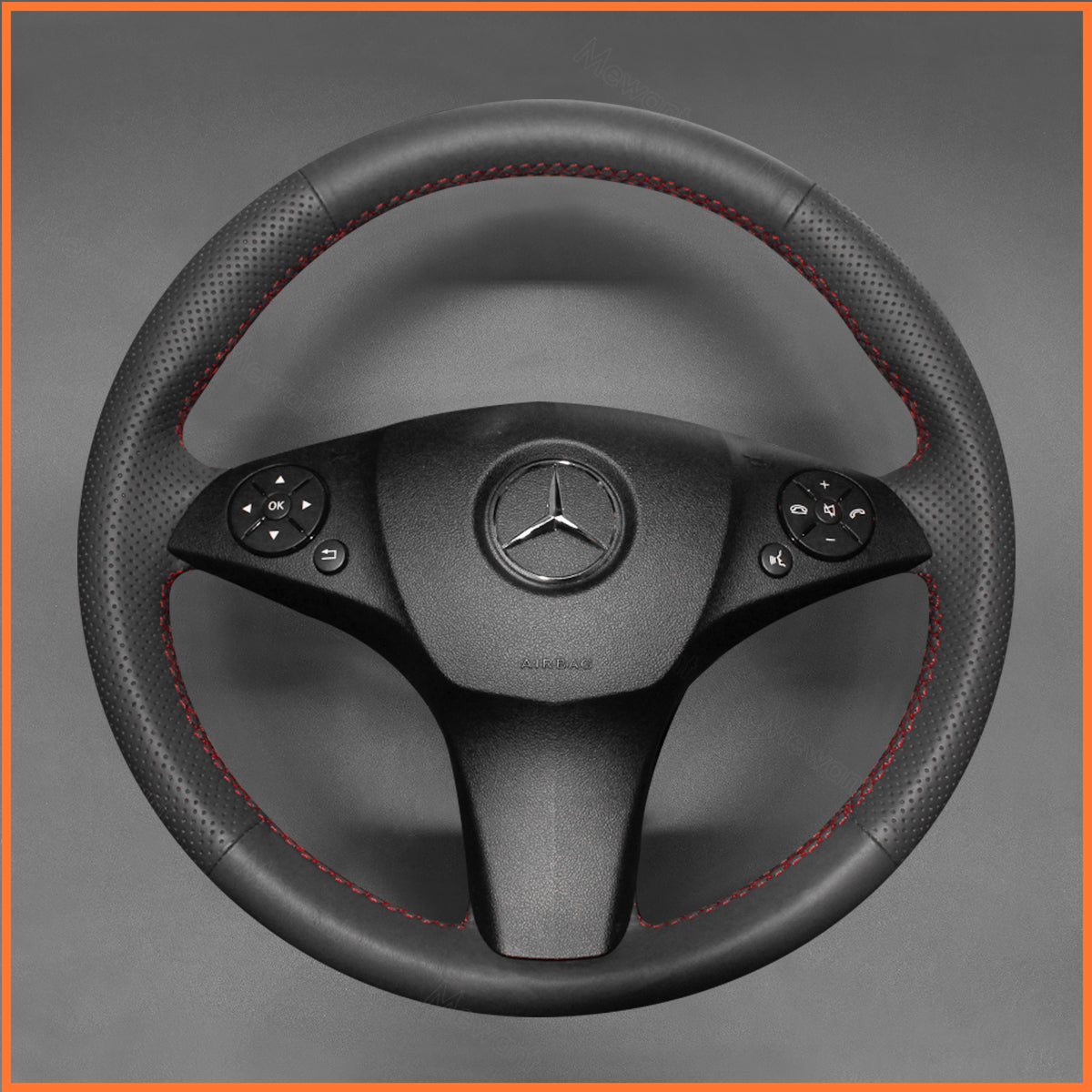 MEWANT Steering Wheel Cover for C-Class W204 2008-2011 GLK X204 2010-2012