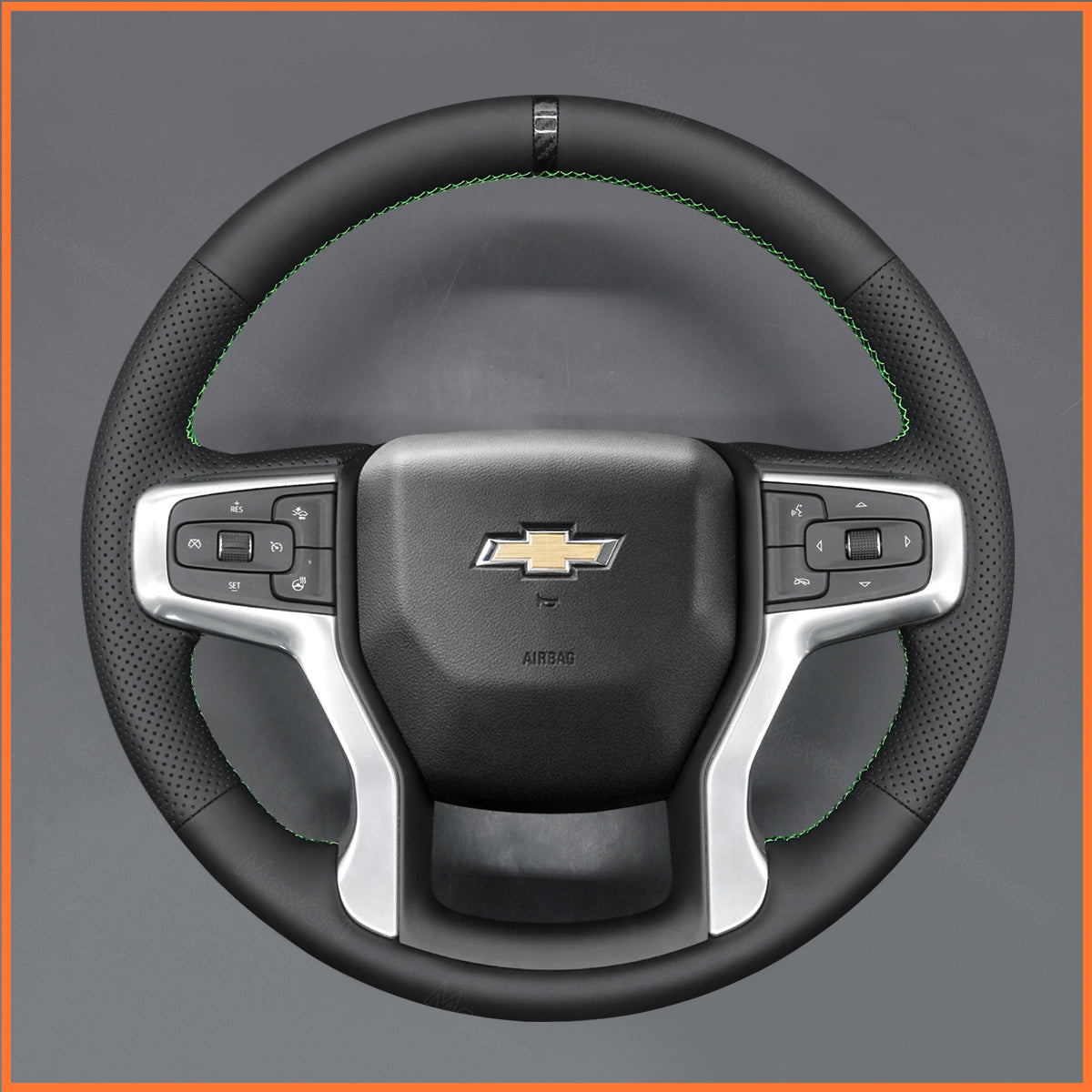 MEWANT Steering Wheel Cover for Chevrolet (Chevy) Silverado 2019-2024 / Blazer 2021-2025 / Suburban 2021-2023 / Tahoe 2021-2024