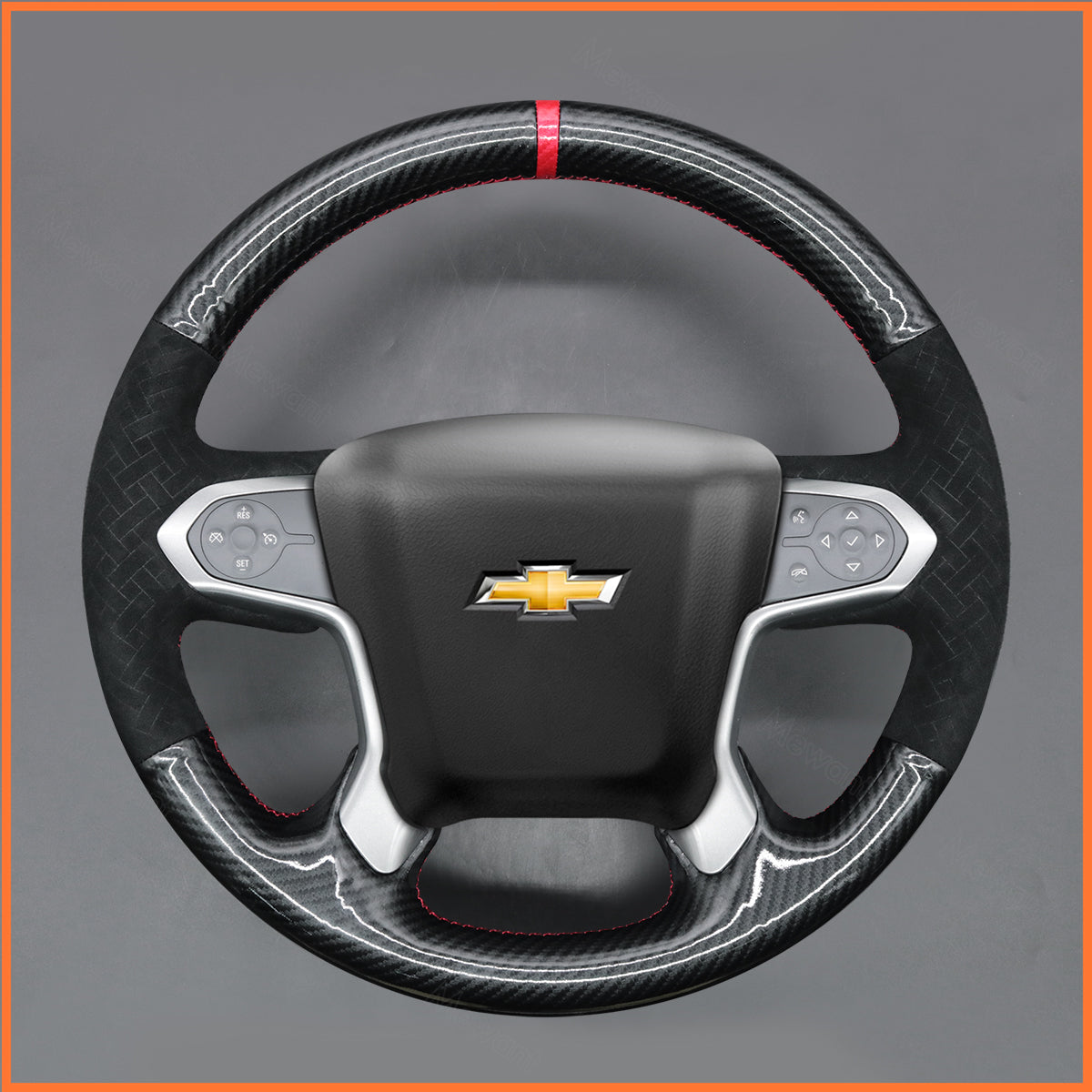 MEWANT Lenkradbezug für Chevrolet (Chevy) Silverado 2014-2019 / Suburban 2015-2019 / Tahoe 2014-2018