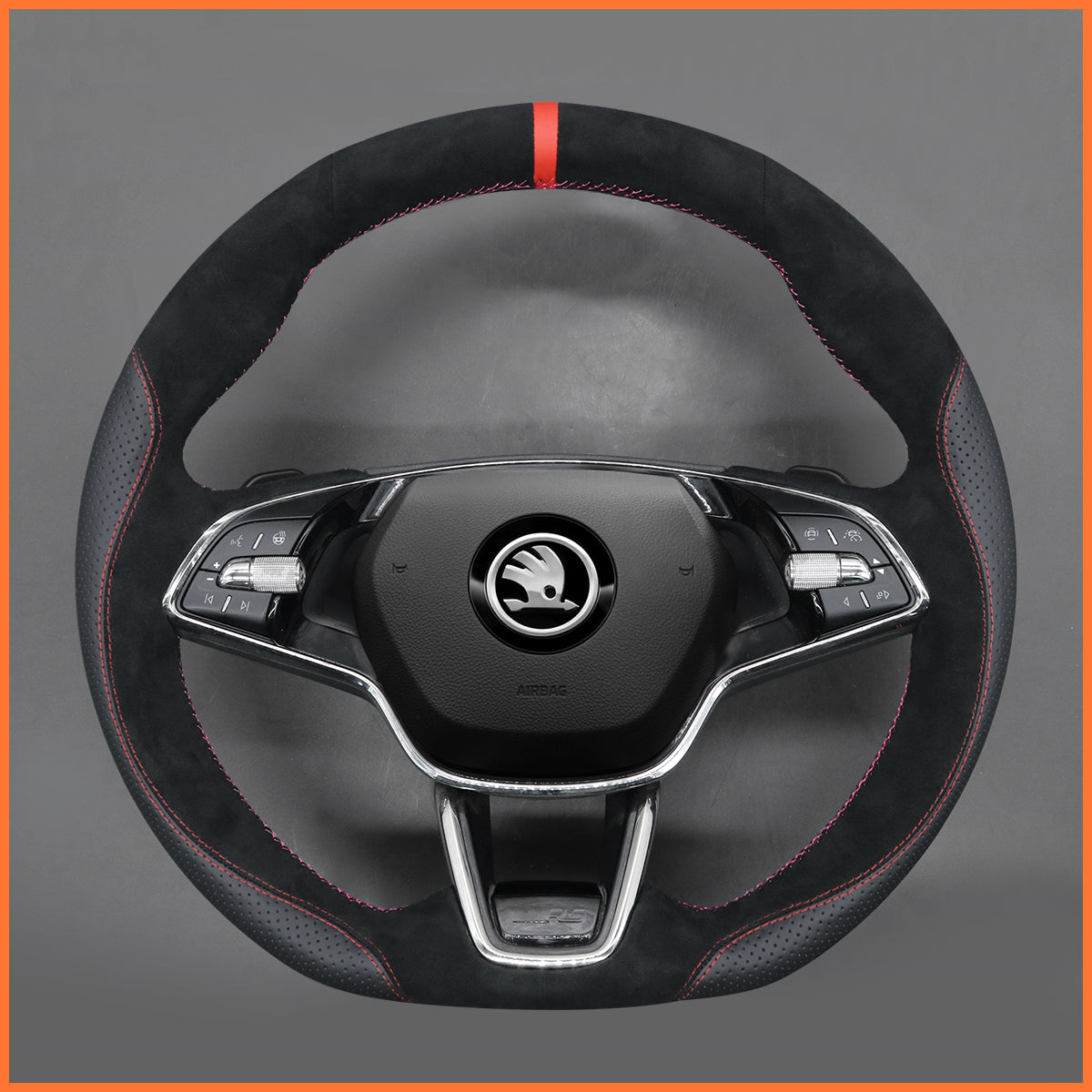 MEWANT Steering Wheel Cover for Skoda Octavia VRS RS Skoda Fabia Slavia Kushaq Scala 2023-2025