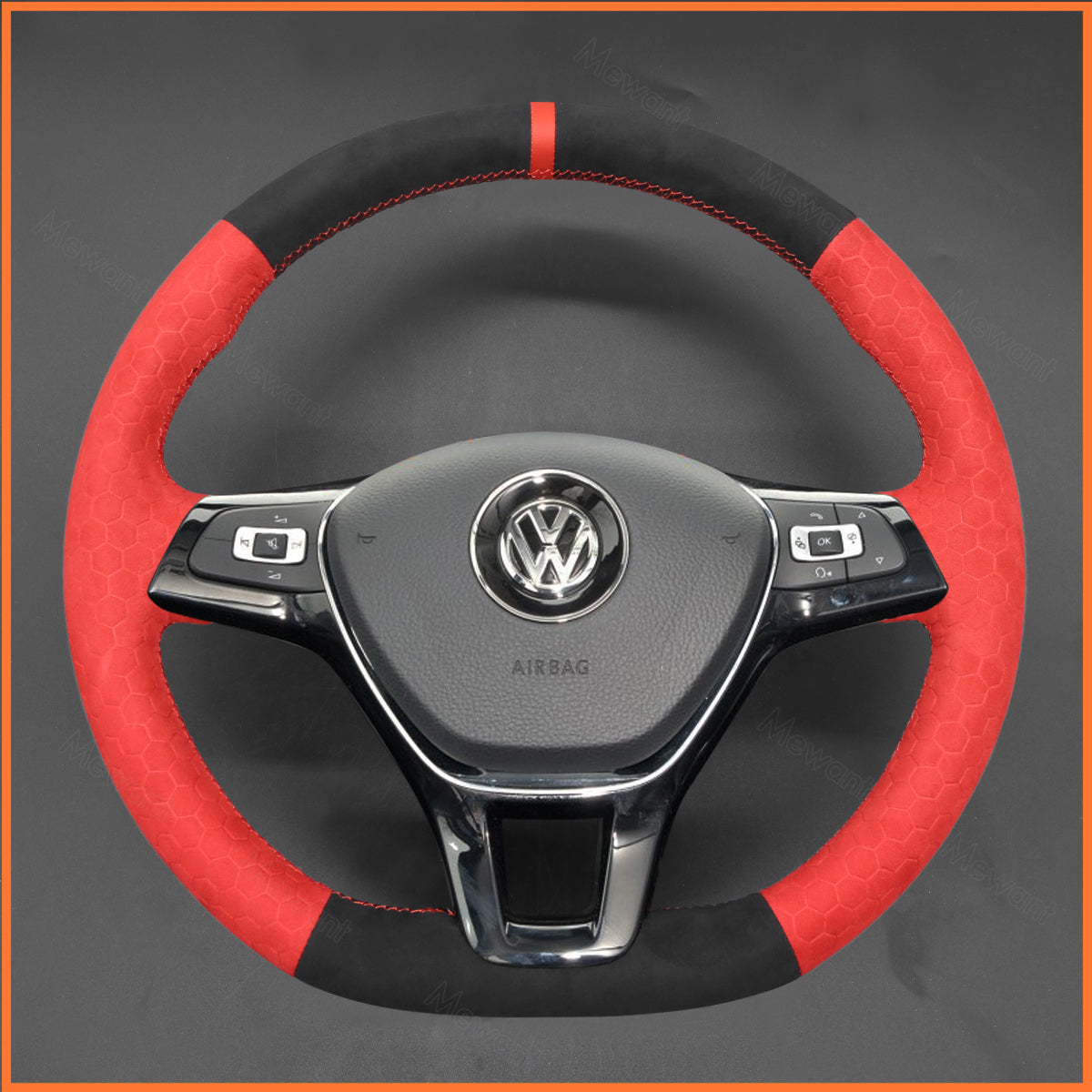 MEWANT Lenkradbezug für VW Caddy Crafter Passat Golf 7 Polo Arteon Tiguan Touareg Passat Jetta Variant 2015-2021