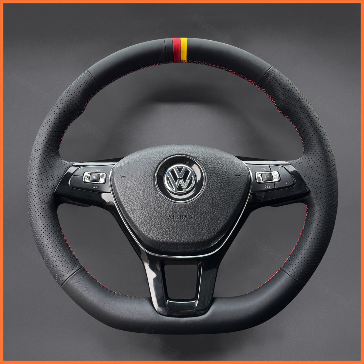MEWANT Lenkradbezug für VW Caddy Crafter Passat Golf 7 Polo Arteon Tiguan Touareg Passat Jetta Variant 2015-2021