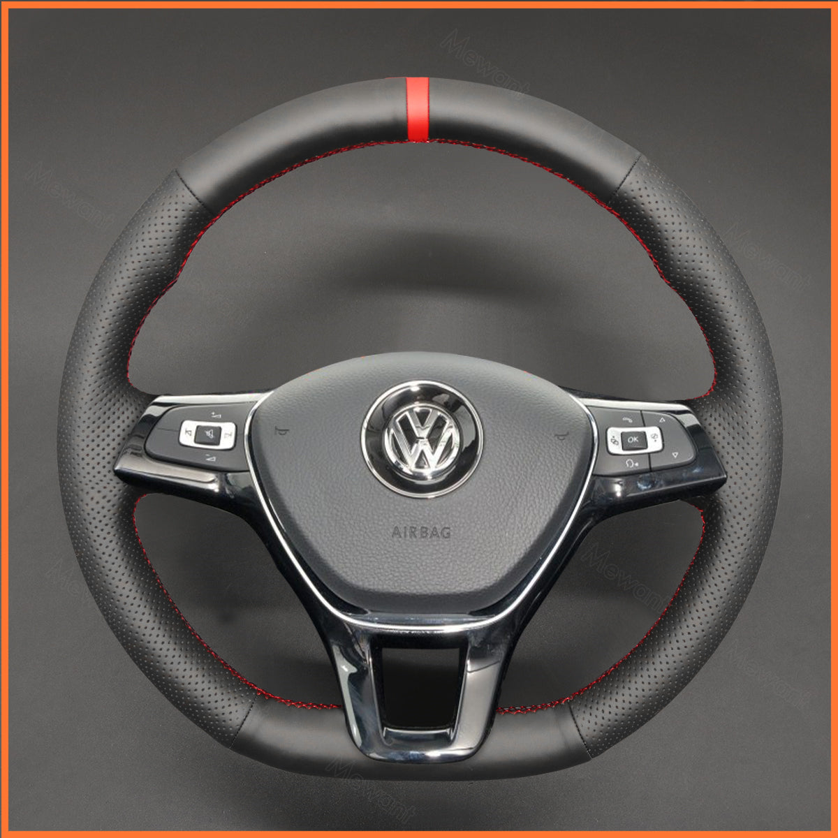 MEWANT Lenkradbezug für VW Caddy / Crafter / Passat / Golf 7 / Polo / Arteon / Tiguan / Touareg / Jetta Variant 2015-2021 - Mewant.de