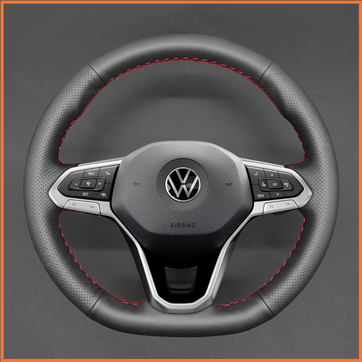 MEWANT Lenkradbezug für VW Golf 8 ID.3 ID.4 ID.7 Arteon Caddy Passat B8 Passat T6 Tiguan Touareg 2020-2021