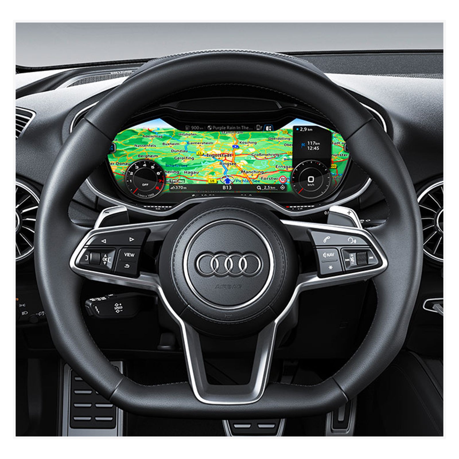 MEWANT Steering Wheel Cover for Audi R8 (4S) / TT (FV/8S) 2014-2022 / TTS (FV/8S) 2014-2022 / TT RS (FV/8S) 2016-2022