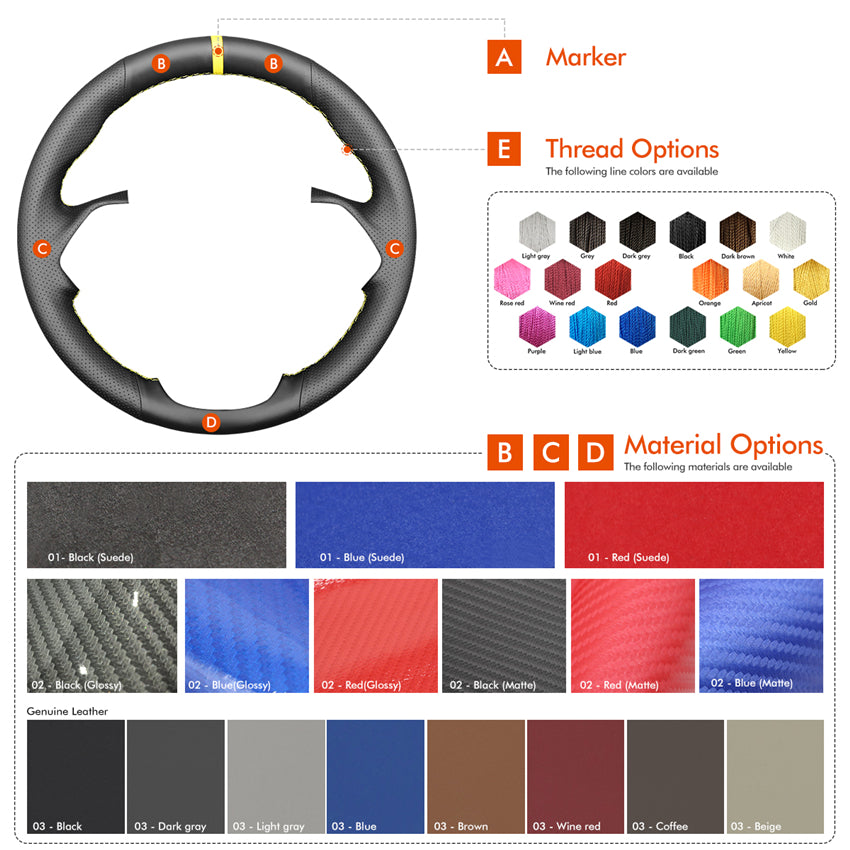 MEWANT steering wheel cover for BMW 7 Series E65 (Sedan) 2001-2008 / 7 Series E66 (Long Wheelbase Sedan) 2001-2008