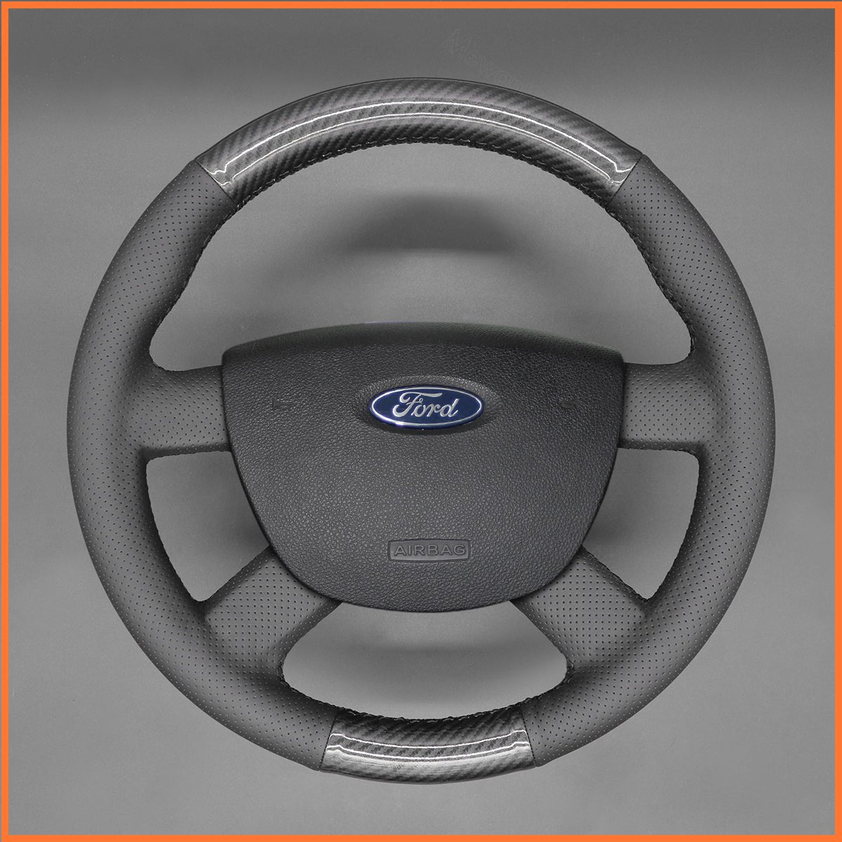 Lenkradbezug für Ford Focus II 2004 - 2011 / Focus CC 2007 - 2011 / C - MAX (Focus C - Max) 2003 - 2010 / Transit 2006 - 2013 / Transit Connect 2009 - 2013 / Tourneo Connect 2009 - 2013 - Mewant.de