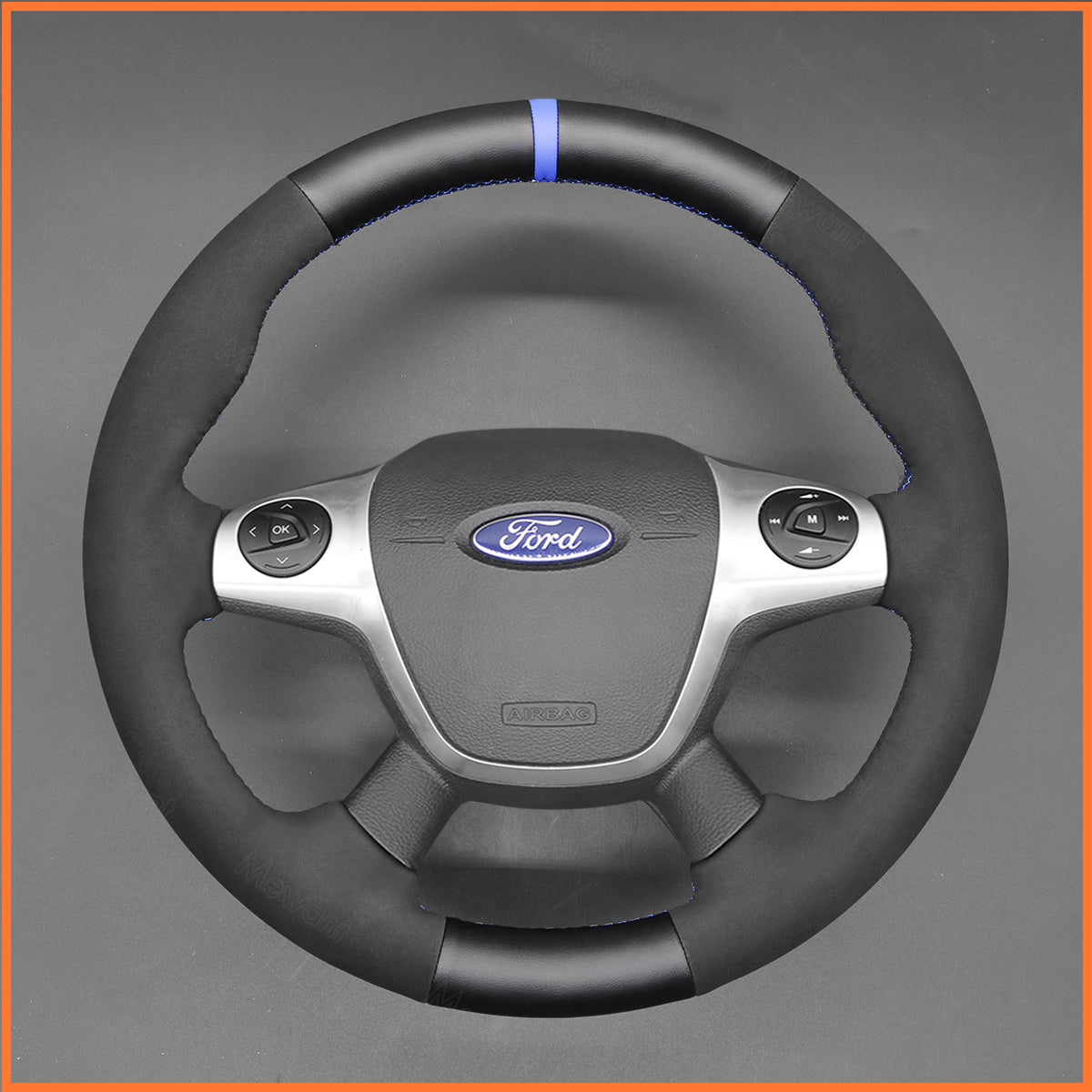 Lenkradbezug für Ford Focus III 2011 - 2014 / C - Max 2010 - 2015 / Grand C - Max 2010 - 2015 / Kuga 2012 - 2016 - Mewant.de