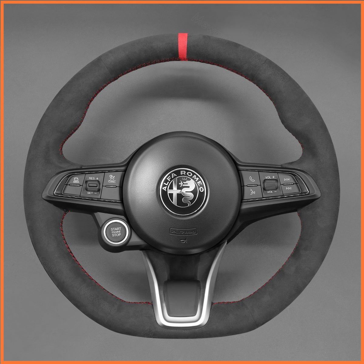 MEWANT Lenkradbezug für Alfa Romeo Giulia 2020 - 2022 / Stelvio 2020 - 2022 / Tonale 2022 - Mewant.de