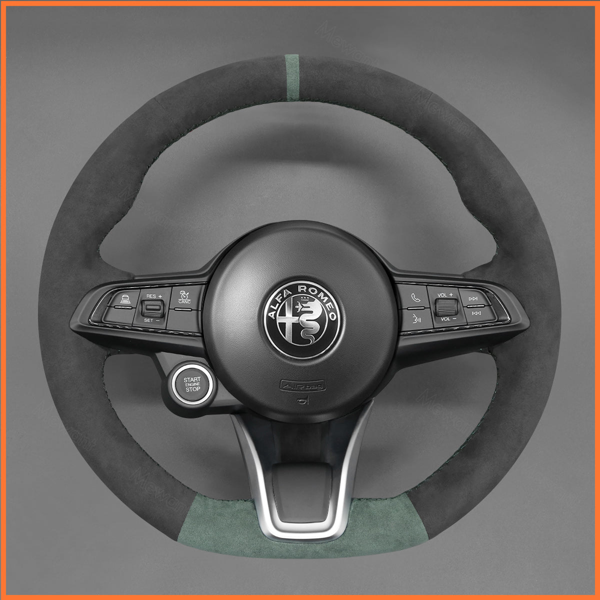 MEWANT Lenkradbezug für Alfa Romeo Giulia 2020 - 2022 / Stelvio 2020 - 2022 / Tonale 2022 - Mewant.de