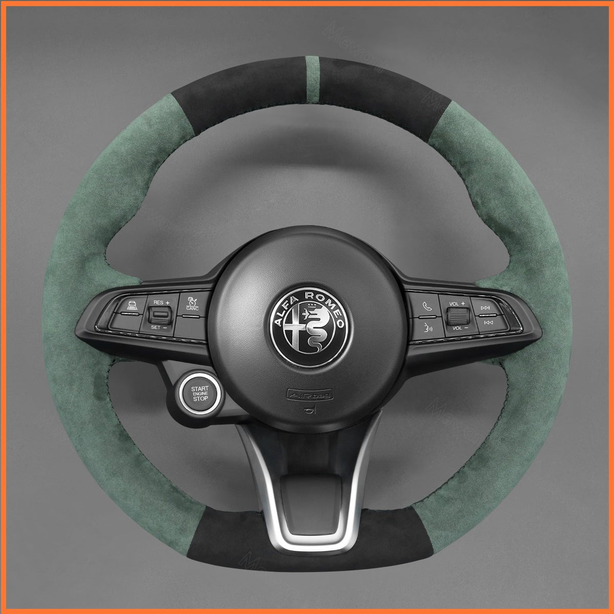 MEWANT Lenkradbezug für Alfa Romeo Giulia 2020 - 2022 / Stelvio 2020 - 2022 / Tonale 2022 - Mewant.de