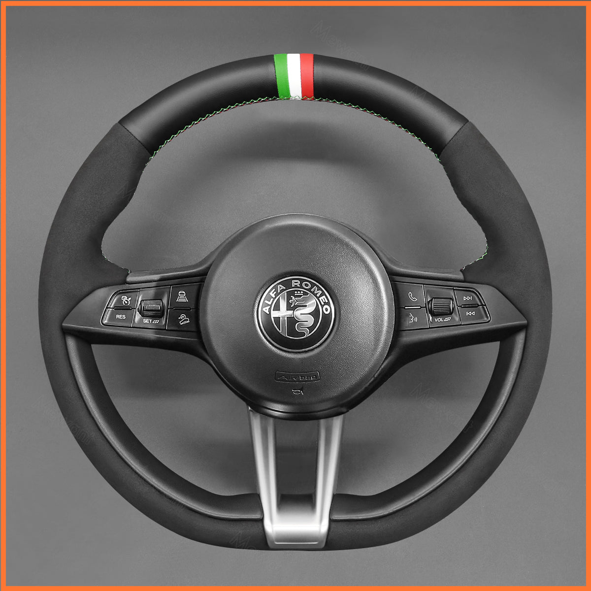 MEWANT Lenkradbezug für Alfa Romeo Giulia (Quadrifoglio) 2016 - 2020 / Stelvio (Quadrifoglio) 2017 - 2020 - Mewant.de