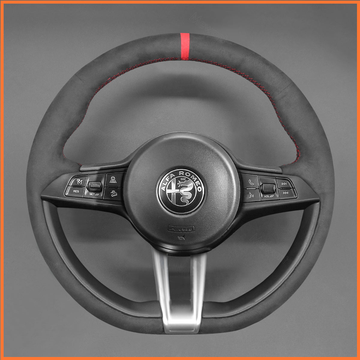 MEWANT Lenkradbezug für Alfa Romeo Giulia (Quadrifoglio) 2016 - 2020 / Stelvio (Quadrifoglio) 2017 - 2020 - Mewant.de