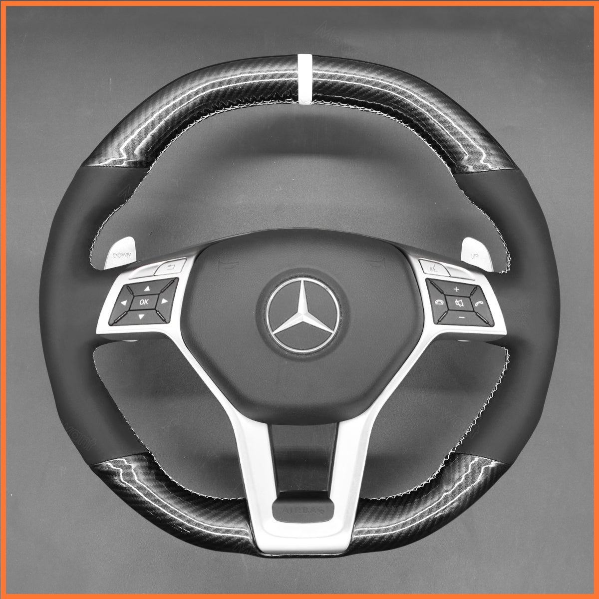 MEWANT Lenkradbezug für AMG C63 W204 / AMG CLA 45 C117 / CLS 63 AMG C218 / CLS 63 AMG S-Mode C218 2012-2014 - Mewant.de
