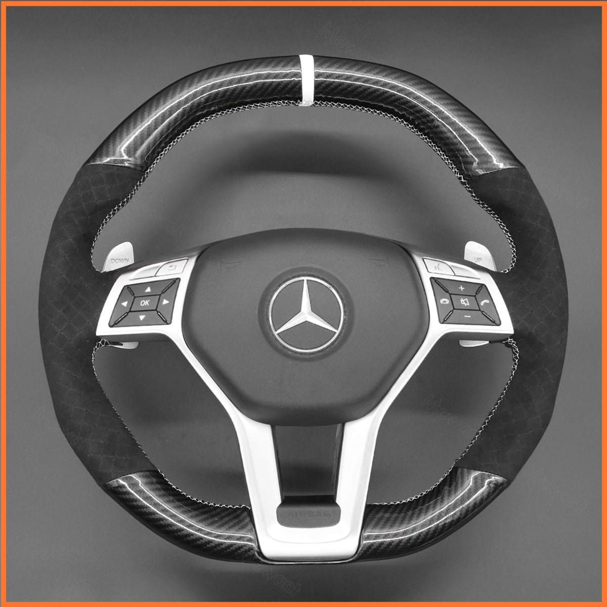 MEWANT Lenkradbezug für AMG C63 W204 / AMG CLA 45 C117 / CLS 63 AMG C218 / CLS 63 AMG S - Mode C218 2012 - 2014 - Mewant.de
