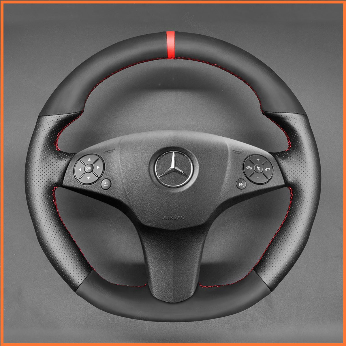 MEWANT Lenkradbezug für AMG C63 W204 / CLS-Class C219 / CLS 63 AMG C219 / E 63 AMG W212 / SLS AMG C197 R197 - Mewant.de