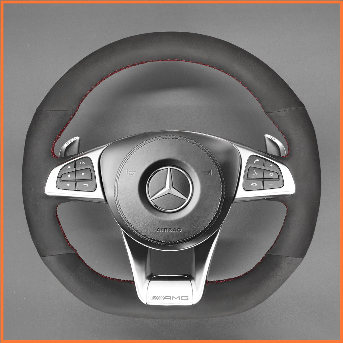 MEWANT Lenkradbezug für AMG GT C190 R190 / AMG C 63 W205 / C 63 S W205 / CLA 45 C117 / GLC 63 X253 C253 2018 - 2019 - Mewant.de