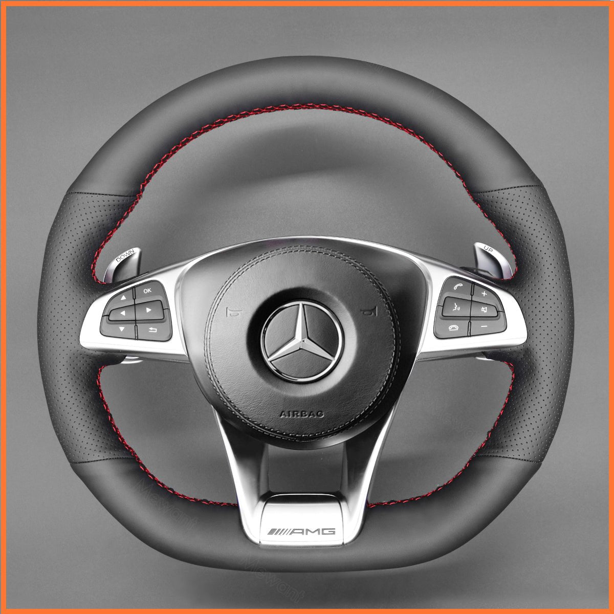 MEWANT Lenkradbezug für AMG GT C190 R190 / AMG C 63 W205 / C 63 S W205 / CLA 45 C117 / GLC 63 X253 C253 2018 - 2019 - Mewant.de