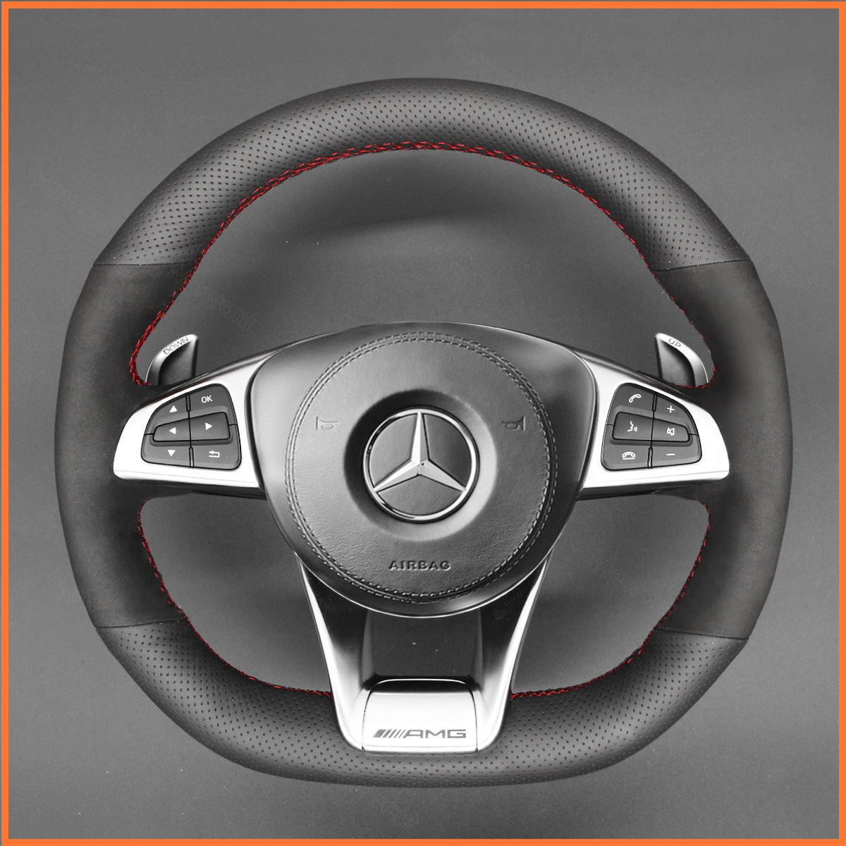 MEWANT Lenkradbezug für AMG GT C190 R190 / AMG C 63 W205 / C 63 S W205 / CLA 45 C117 / GLC 63 X253 C253 2018 - 2019 - Mewant.de