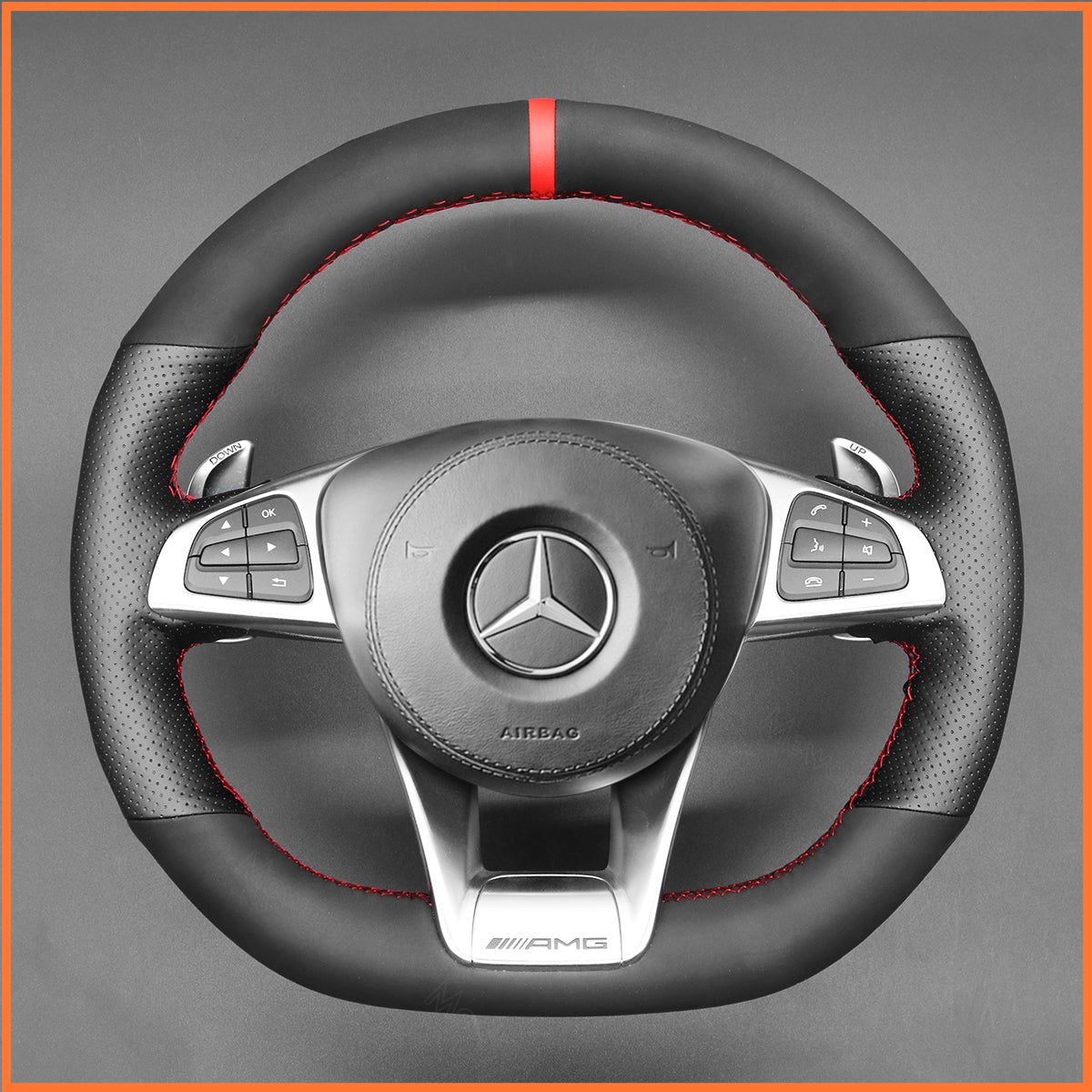 MEWANT Lenkradbezug für AMG GT C190 R190 / AMG C 63 W205 / C 63 S W205 / CLA 45 C117 / GLC 63 X253 C253 2018 - 2019 - Mewant.de