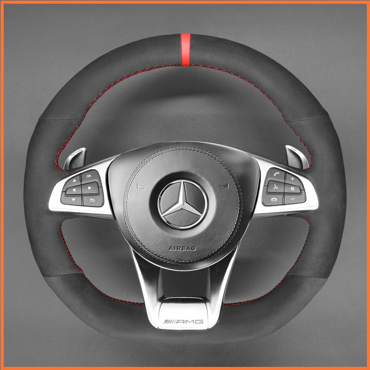 MEWANT Lenkradbezug für AMG GT C190 R190 / AMG C 63 W205 / C 63 S W205 / CLA 45 C117 / GLC 63 X253 C253 2018 - 2019 - Mewant.de