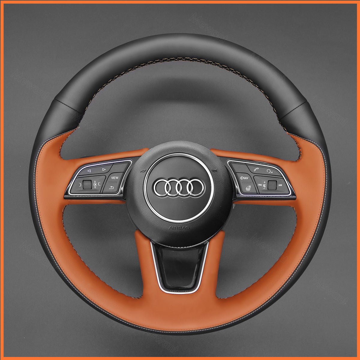 MEWANT Lenkradbezug für Audi A1 (8X) / A3 (8V/8Y) / A4 Avant Allroad (B9/8W) / A5 / S3 S4 S5 / RS 4 (B9/8W) 2016 - 2022 - Mewant.de