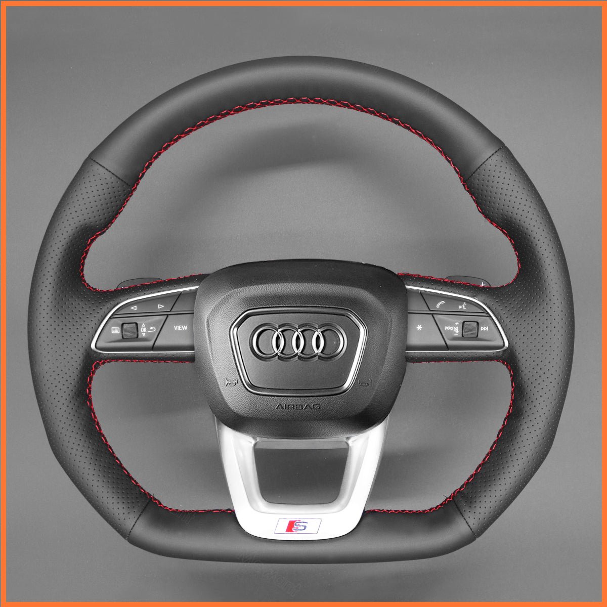 MEWANT Lenkradbezug für Audi Q3 (F3) 2018 - 2022 / SQ5 (FY) / SQ7 4M 2016 - 2022 / SQ8 RS Q8 2019 - 2022 - Mewant.de