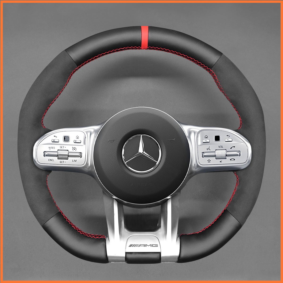 MEWANT Lenkradbezug für Benz AMG A35 A45 C43 C63 CLA35 CLA45 CLS53 E53 E63 GLA45 GLE53 2019-2023 - Mewant.de