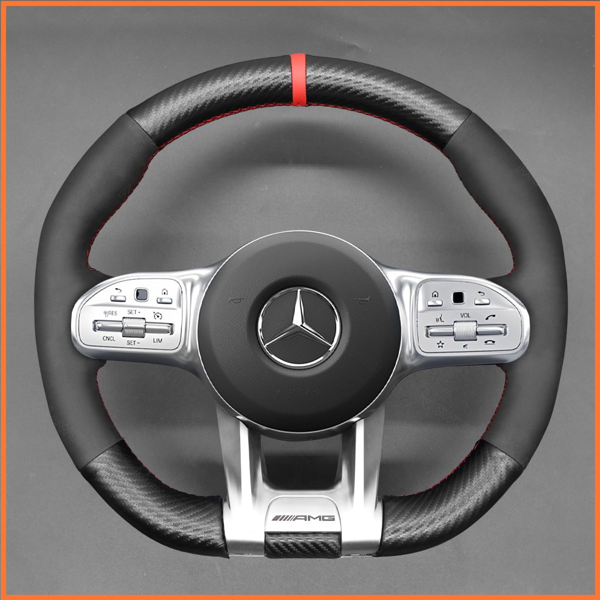 MEWANT Lenkradbezug für Benz AMG A35 A45 C43 C63 C43 CLA35 CLA45 CLS53 E53 E63 GLA45 GLE53 - Mewant.de